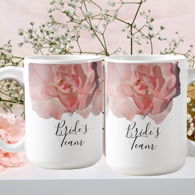 Modern korallros blomsterbrud trupp bröllop magisk mugg (Skapare uppladdad)