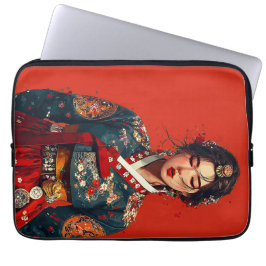 Modern korean kvinna i Hanbok-porträtt Laptop Fodral