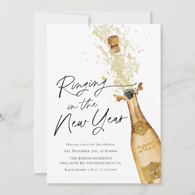 Modern körning i nyårspartiets inbjudan (Framsida)