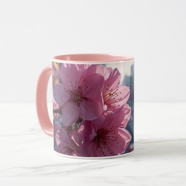 Modern Körsbärsblommor Mugg (Framsida vänster)