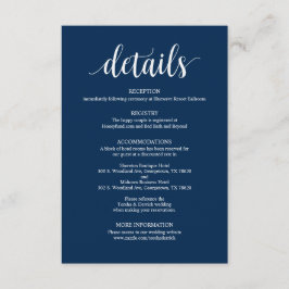 Modern kort för information om Rustik Bröllop