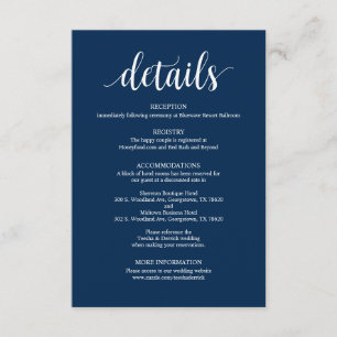 Modern kort för information om Rustik Bröllop