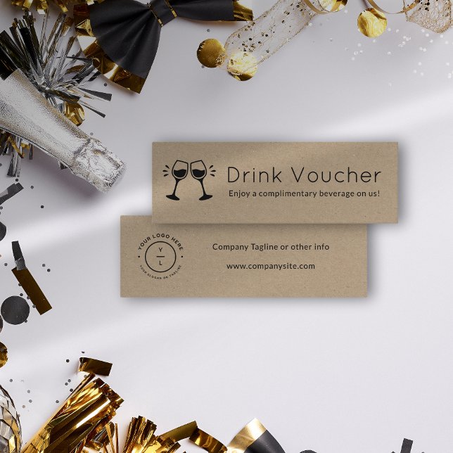 Modern Kraft Brown Cheers Glasses Drink Biljett (Skapare uppladdad)