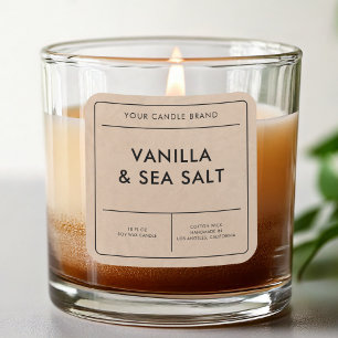 Modern Kraft Candle-etikett Fyrkantigt Klistermärke