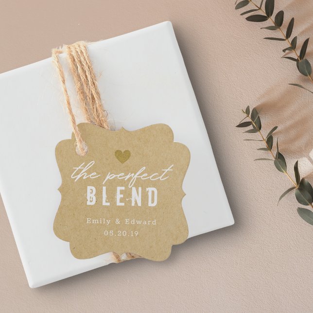 Modern Kraft Den Perfekta Blandningen Bröllopskaff Gåvor Etiketter (Skapare uppladdad)