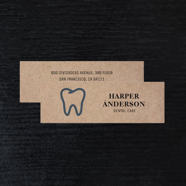 Modern Kraft Dental Mini Visitkort (Skapare uppladdad)
