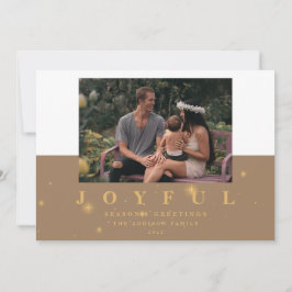 Modern Kraft & Guld Glatt jul två Bild Julkort