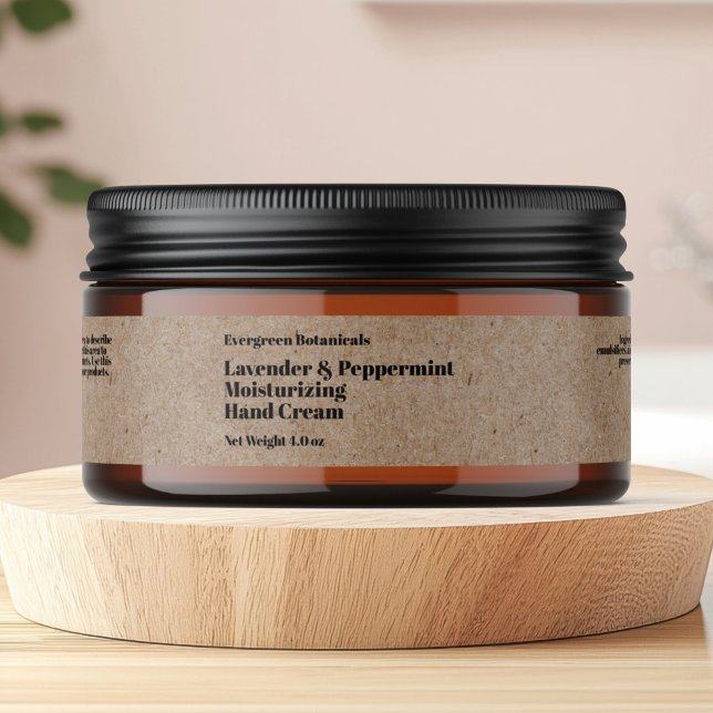 Modern kraft kosmetikburk etikett 1 x 7.25 (Skapare uppladdad)