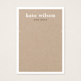 Modern Kraft Necklace Bracelet Visning Card Visitkort
