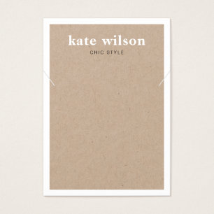 Modern Kraft Necklace Bracelet Visning Card Visitkort
