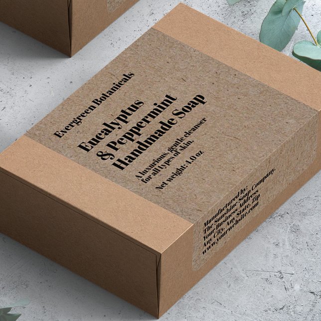Modern Kraft Paper Style Soap Packaging Label Fraktsedel (Skapare uppladdad)