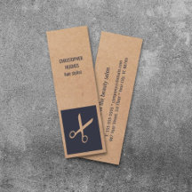Modern Kraft Papper Blue Scissor Hair Stylist