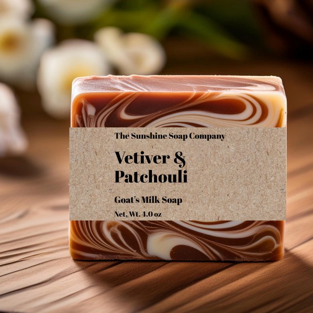 Modern Kraft Papper Stil Soap Belly Band 2 tum x 9 Inbjudningar (Skapare uppladdad)