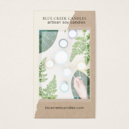 Modern Kraft Photo Candle Care Card Visitkort