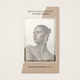 Modern Kraft Photo Jewelry Care Card Visitkort