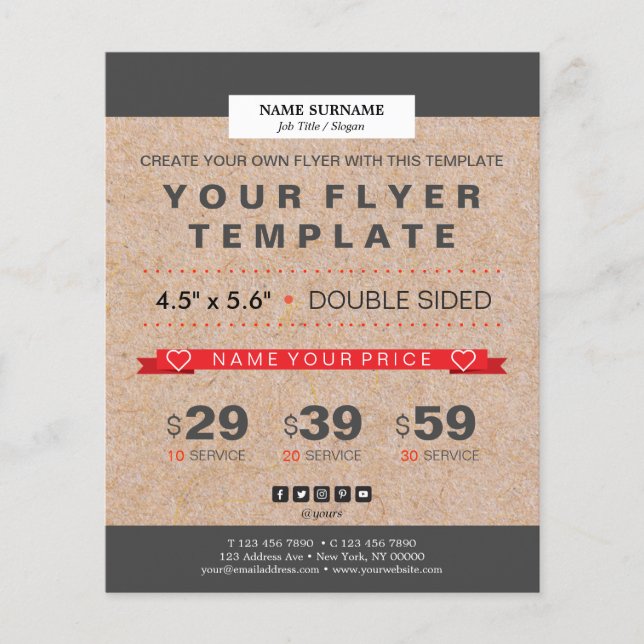 Modern Kraft Rand-dekorfärg 4,5" x 5,6" Flyer (Framsidan)