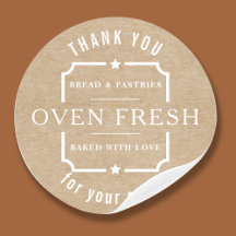 Modern Kraft Rustic White Tack Bakery