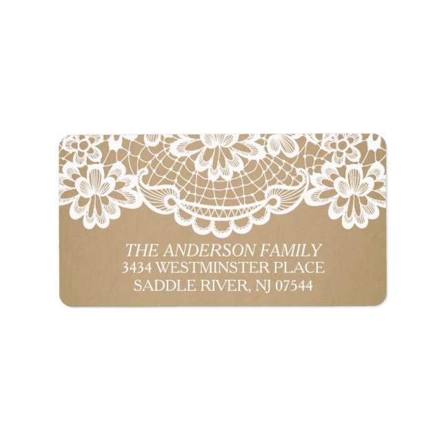 Modern Kraft & Vintage Snöre Returadress Adressetikett (Framsidan)