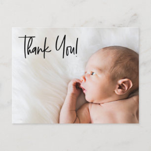 Modern kram: Elegant babyfoto födelseannonsering Meddelande Vykort