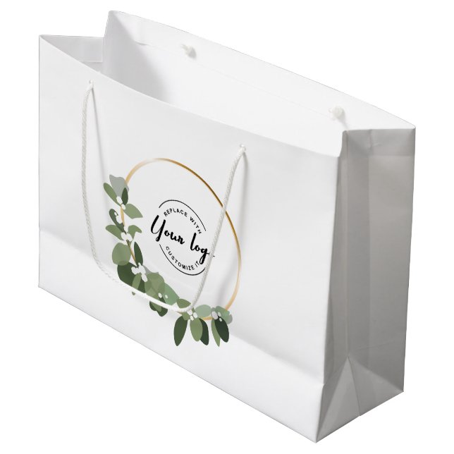 Modern Krans Din logotyp här Anpassad Högtid (Framsidan Vinklad)