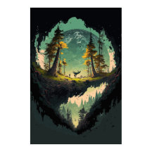 Modern kraterlandskap med planetbakgrund P