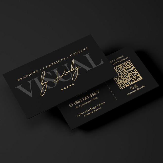 Modern Kreativ Chef Branding Strateg Black Visitkort (Modern Creative Director Branding Strategist Black Business Card
)
