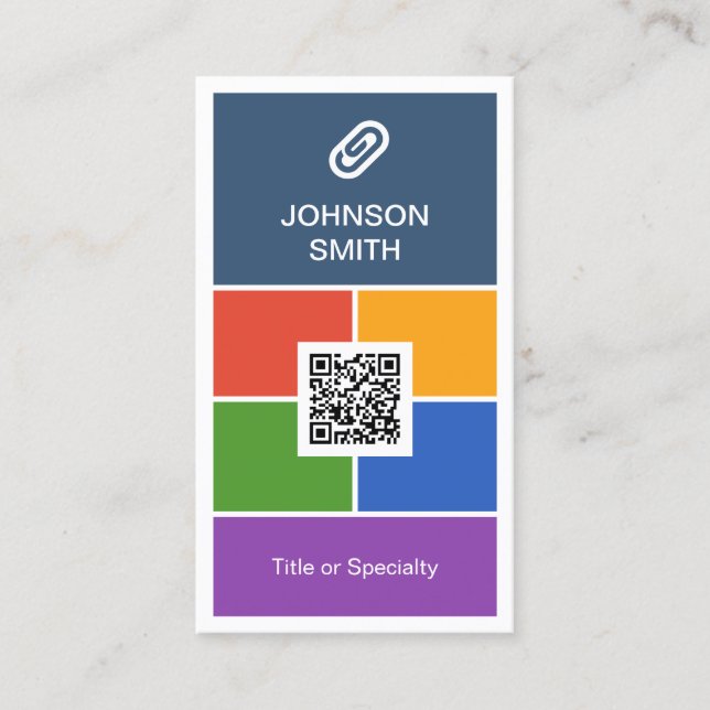 Modern Kreativ Flat Metro Stil med QR-kod Visitkort (Framsida)