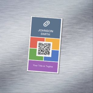 Modern Kreativ Flat Metro Stil med QR-kod Visitkortmagnet