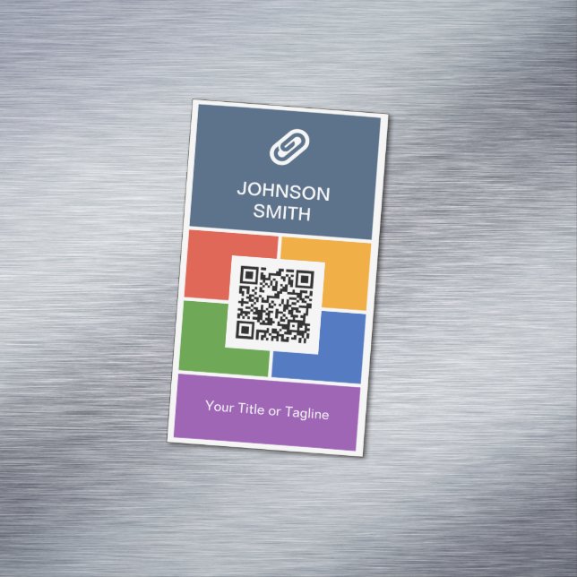 Modern Kreativ Flat Metro Stil med QR-kod Visitkortmagnet (In Situ)