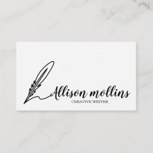 Modern Kreativ Writer Feather-Logotyp Visitkort