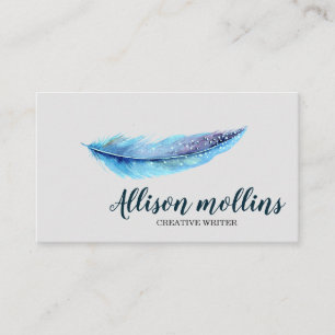 Modern Kreativ Writer Feather-Logotyp Visitkort