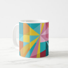 Modern kricka, rosa, gula geometriska kaffemugg