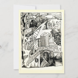 "Modern krigföring", plattkort bläck teckning