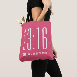 Modern kristen John 3:16 shoppingväska Tygkasse