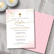 Modern kristen Rosa Guld Kor Girl Girl Baptism