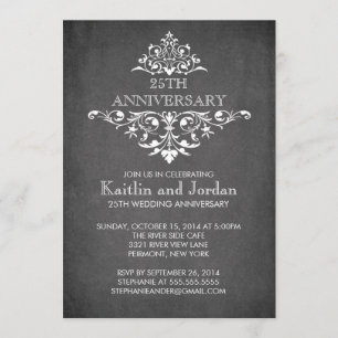 Modern Krita Flourish Jubileumfest Inbjudningar