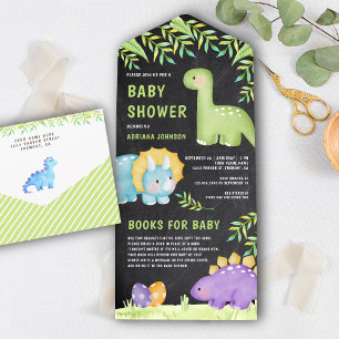 Modern Kritbord Söt Liten Dinosaurie Baby Shower