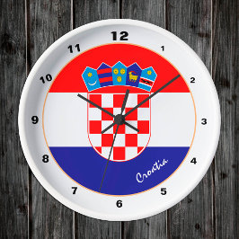 Modern kroatisk Flagga, Kroatiens trendig hem/desi Rund Klocka