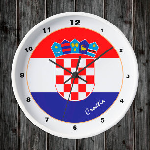 Modern kroatisk Flagga, Kroatiens trendig hem/desi Rund Klocka