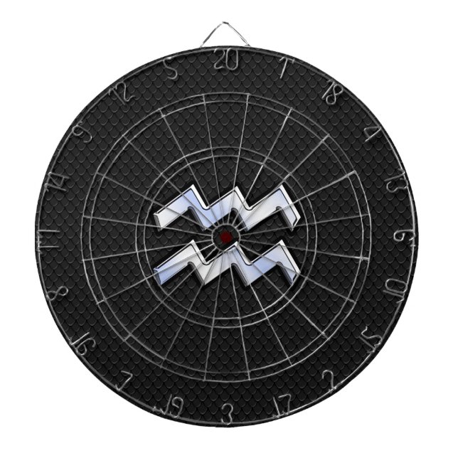 Modern krom som Aquarius Zodiac-signal på orm Darttavla (Framsidan)