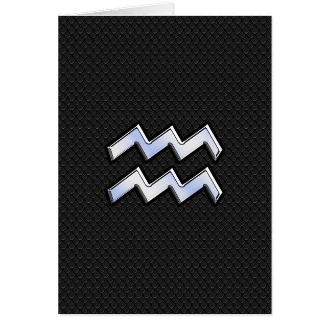 Modern krom som Aquarius Zodiac-signal på orm Hälsningskort (Framsidan)