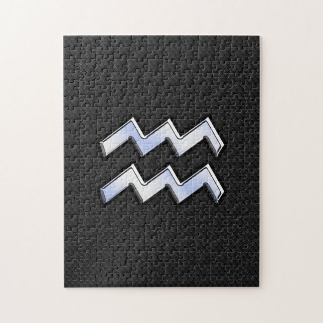 Modern krom som Aquarius Zodiac-signal på orm Pussel (Vertikal)