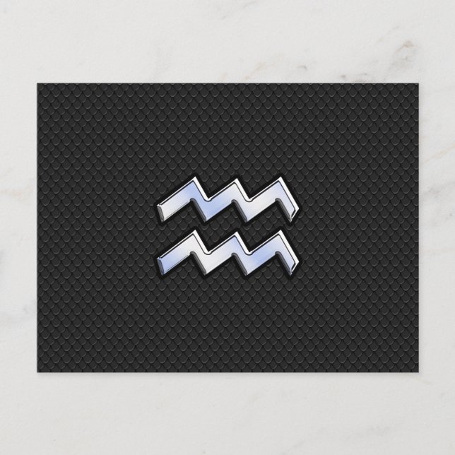 Modern krom som Aquarius Zodiac-signal på orm Vykort (Framsida)