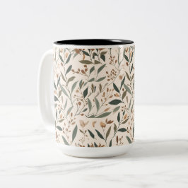 Modern krukmakeri i salvia och terrakotta blomster Två-Tonad mugg