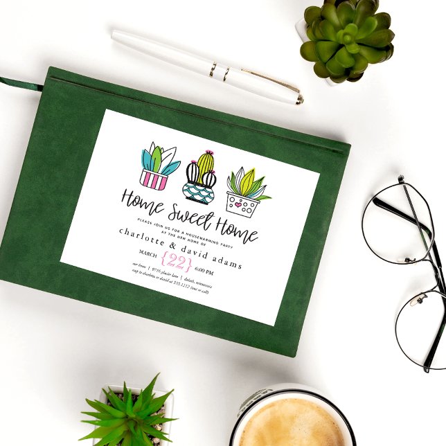 Modern Krukväxter HusvärmningsKort Vykort (Skapare uppladdad)