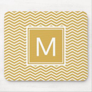 Modern kryddig senapsgul sparrar och Monogram Musmatta
