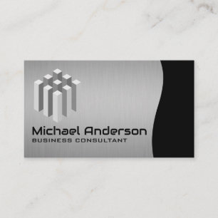 Modern kubansk Logotyp Silver Black Visitkort