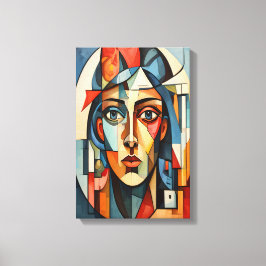 Modern kubist Porträtt Geometric Wall Art Canvas
