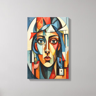 Modern kubist Porträtt Geometric Wall Art Canvas