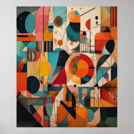 Modern Kubistisk Geometriska Former Abstrakt Konst Poster